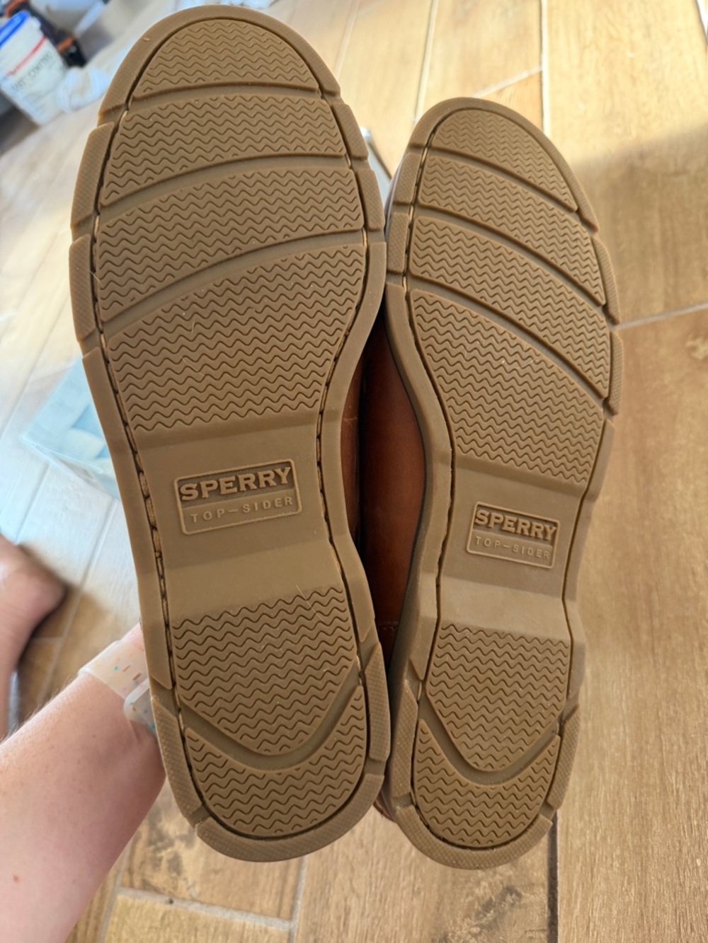Sperry Men's Brown Leather 2-Eye Boat Shoes - Picture 3 of 5